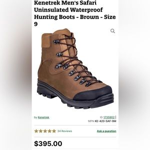 New! Kenetrek Men's Safari Uninsulated Waterproof Hunting Boots - Brown